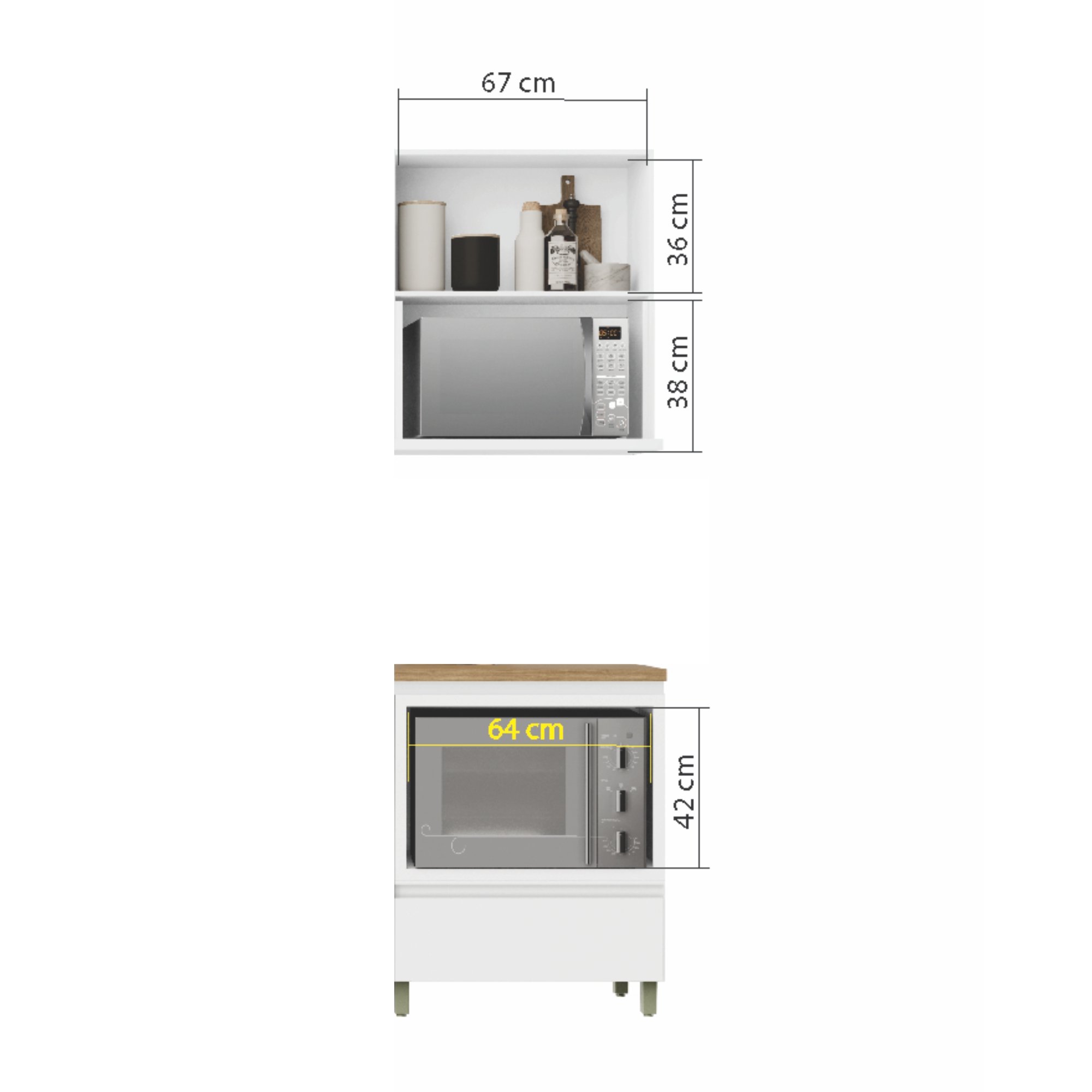 Cozinha 2 Peças 1 Porta 1 Gaveta Armário Aéreo  100% Mdf 70 Cm Rainha - 9