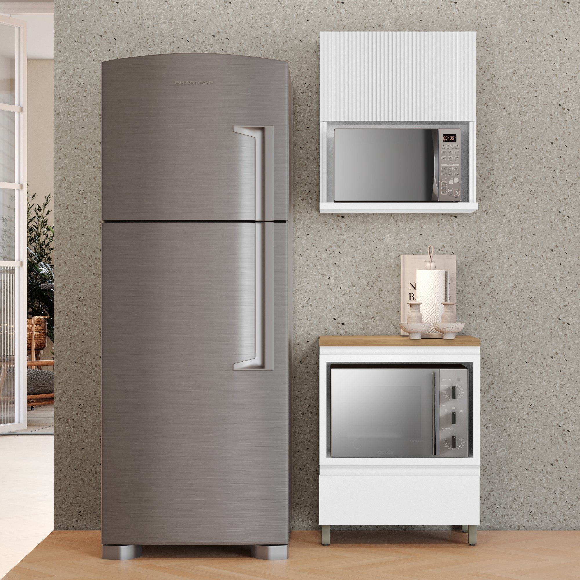 Cozinha 2 Peças 1 Porta 1 Gaveta Armário Aéreo  100% Mdf 70 Cm Rainha - 1