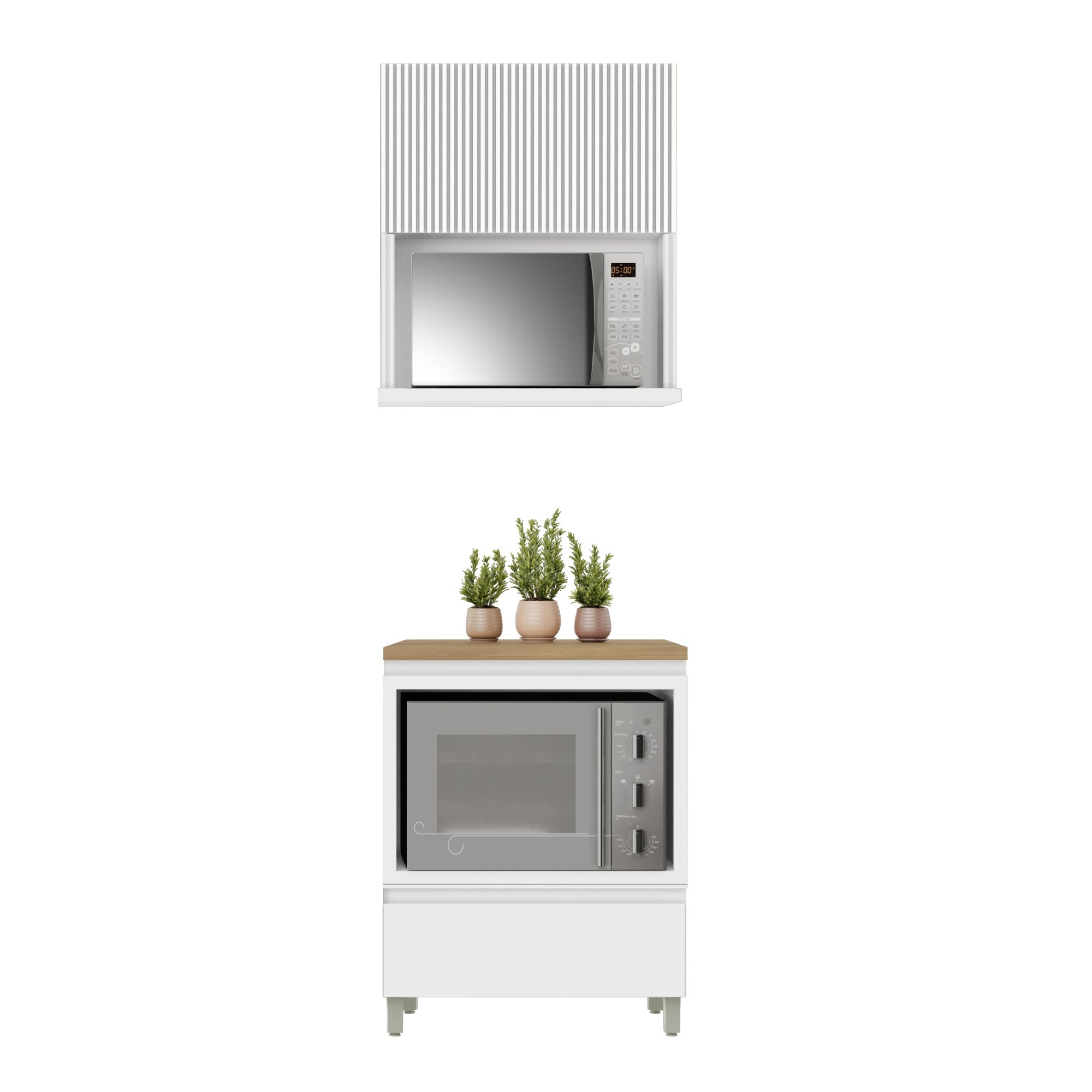 Cozinha 2 Peças 1 Porta 1 Gaveta Armário Aéreo  100% Mdf 70 Cm Rainha - 11