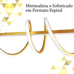 Pendente Horizontal Espiral Dourado Led Mesa Jantar Bet27 - 2