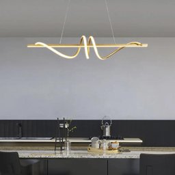 Pendente Horizontal Espiral Dourado Led Mesa Jantar Bet27 - 8
