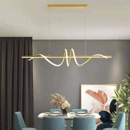 Pendente Horizontal Espiral Dourado Led Mesa Jantar Bet27 - 4