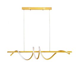 Pendente Horizontal Espiral Dourado Led Mesa Jantar Bet27 - 1