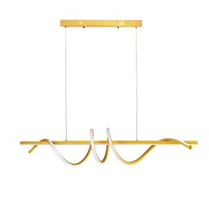 Pendente Horizontal Espiral Dourado Led Mesa Jantar Bet27