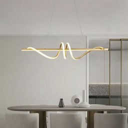 Pendente Horizontal Espiral Dourado Led Mesa Jantar Bet27 - 6