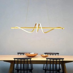Pendente Horizontal Espiral Dourado Led Mesa Jantar Bet27 - 10
