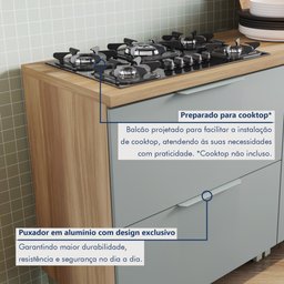 Cozinha 7 Peças 7 Portas 7 Gavetas  100% Mdf Marquesa - 8