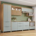 Ver imagem 1 de Cozinha 7 Peças 7 Portas 7 Gavetas 100% MDF Marquesa Marrom/Nature/Verde