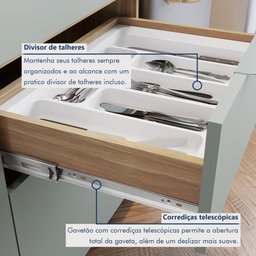 Cozinha 7 Peças 7 Portas 7 Gavetas  100% Mdf Marquesa - 13
