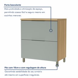 Cozinha 7 Peças 7 Portas 7 Gavetas  100% Mdf Marquesa - 9