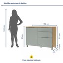 Ver imagem 3 de Cozinha 7 Peças 7 Portas 7 Gavetas 100% MDF Marquesa Marrom/Nature/Verde