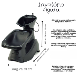 Kit Salão Preto Lavatorio + Carrinho Cabeleireiro + Brinde - 4