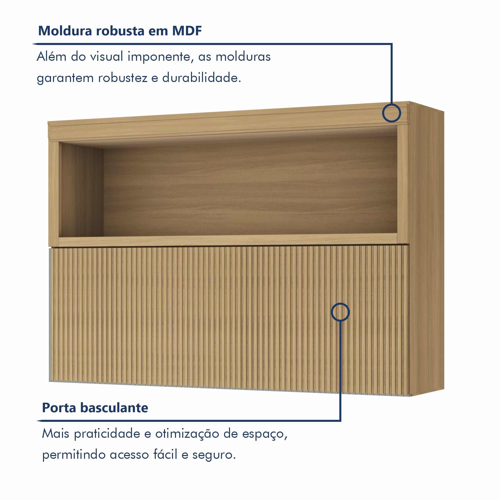 Cozinha 6 Peças 5 Portas 5 Gavetas Com Armário Aéreo  100% Mdf Marquesa - 12