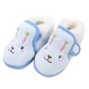 Ver imagem 1 de Pantufa Sapatinho Infantil Bebe Coelhinho Azul Forrada com Velcro