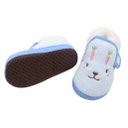Ver imagem 2 de Pantufa Sapatinho Infantil Bebe Coelhinho Azul Forrada com Velcro