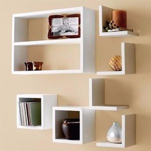 Kit 7 Peças Nichos Cubo L Prateleira Escritorio Sala Quarto - Compmovel