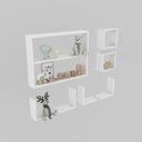 Ver imagem 2 de Kit 7 Peças Nichos Cubo L Prateleira Escritorio Sala Quarto - Compmovel