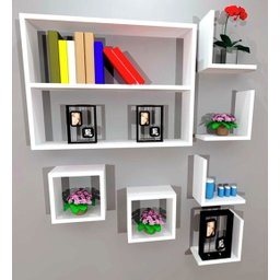 Kit 7 Peças Nichos Cubo L Prateleira Escritorio Sala Quarto - Compmovel - 5