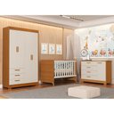 Ver imagem 2 de Dormitório Infantil Zaki Guarda Roupa, Cômoda e Berço Evolution Areia Fosco/savana - Reller Mó