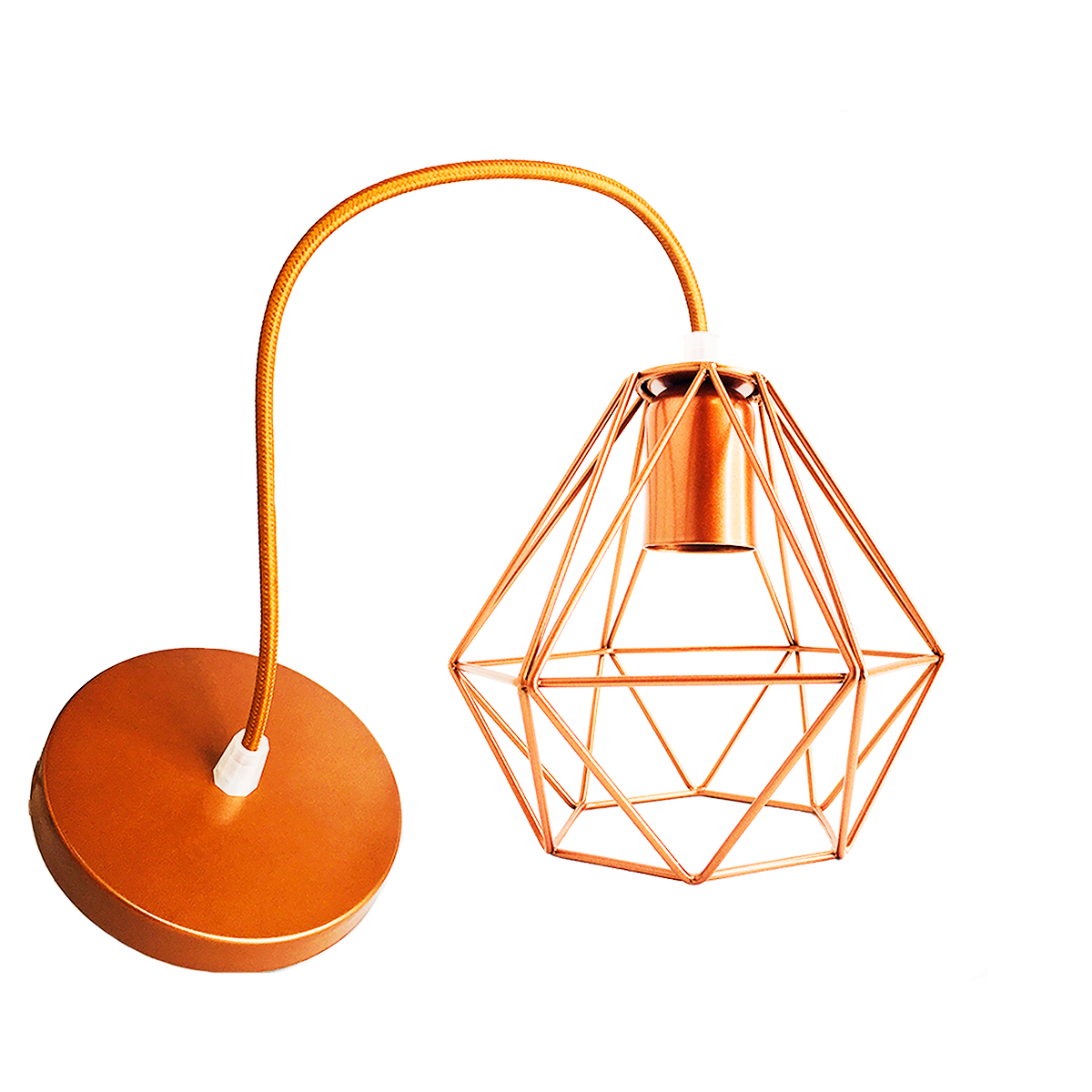 Lustre Luminária Pendente Diamante Triplo Retro Cobre FL - 5