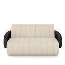 Ver imagem 5 de Sofá Decorativo Living Sala de Estar Bornéu 148cm Pés de Madeira Pu/veludo Preto/bege Claro G33 - Gr