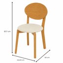 Ver imagem 3 de Kit 2 Cadeiras Sala de Jantar Estofada Madeira Maciça Luna Yescasa Nozes