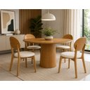 Ver imagem 7 de Kit 2 Cadeiras Sala de Jantar Estofada Madeira Maciça Luna Yescasa Nozes