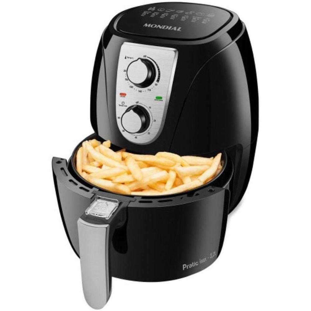 Fritadeira Air Fryer Mondial 3,2l 1200w Af-34 - 73034-02 Preto/inox 220 Volts - 1