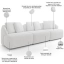 Ver imagem 4 de Sofá 4 Lugares para Sala de Estar Living 288cm Arlo F04 Bouclê Off White - Lyam Decor