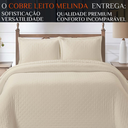 Ver imagem 2 de Cama Posta King Melynda Colcha Luxo Algodão Bordado 3 Pçs:palha