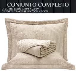 Cama Posta King Melynda Colcha Luxo Algodão Bordado 3 Pçs:palha - 6