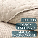 Ver imagem 3 de Cama Posta King Melynda Colcha Luxo Algodão Bordado 3 Pçs:palha