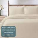 Ver imagem 5 de Cama Posta King Melynda Colcha Luxo Algodão Bordado 3 Pçs:palha