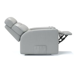 Poltrona do Papai Reclinável em Couro Cor Cinza com Massagem Reclinação Elétrica - Modelo Nina - 5
