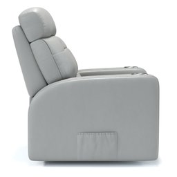 Poltrona do Papai Reclinável em Couro Cor Cinza com Massagem Reclinação Elétrica - Modelo Nina - 4