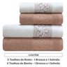 Toalhas de Banho e Rosto 100 Algodão Kit com 4 Peças Karsten Provence - 2