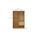 Ver imagem 5 de Guarda Roupa Solteiro Modulado 4 Portas 3 Gavetas 100% MDF Infinity Savana/Branco Bege