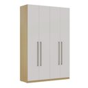 Ver imagem 2 de Guarda Roupa Solteiro Modulado 4 Portas 3 Gavetas 100% MDF Infinity Savana/Branco Bege