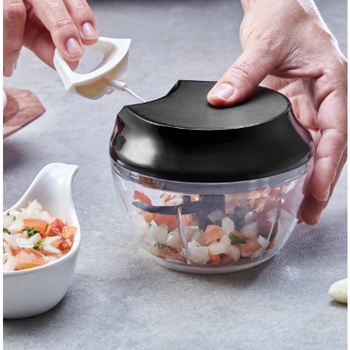 Mini Processador e Triturador de Alimentos Manual 480ml 3 Lâminas + Haste Adicional de Mistura - 5
