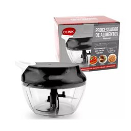 Mini Processador e Triturador de Alimentos Manual 480ml 3 Lâminas + Haste Adicional de Mistura - 1