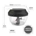 Ver imagem 2 de Mini Processador e Triturador de Alimentos Manual 480ml 3 Lâminas + Haste Adicional de Mistura
