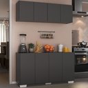 Ver imagem 2 de Kit Armário de Cozinha Aéreo e Balcão 4 Portas Multimóveis Mp2171 Preto/branco