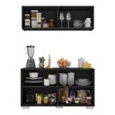 Ver imagem 4 de Kit Armário de Cozinha Aéreo e Balcão 4 Portas Multimóveis Mp2171 Preto/branco