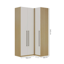 Ver imagem 3 de Guarda Roupa Modulado de Canto 3 Portas 3 Gavetas 100% MDF Infinity Savana/Branco Bege