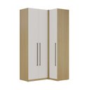 Ver imagem 2 de Guarda Roupa Modulado de Canto 3 Portas 3 Gavetas 100% MDF Infinity Savana/Branco Bege