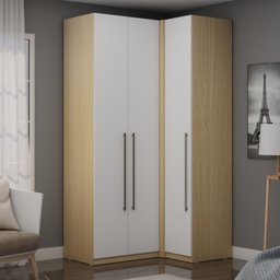 Guarda-roupa Modulado de Canto 100% Mdf 3 Gavetas Infinity - 1