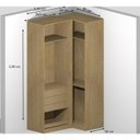 Ver imagem 5 de Guarda Roupa Modulado de Canto 3 Portas 3 Gavetas 100% MDF Infinity Savana/Branco Bege