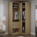 Ver imagem 2 de Guarda-roupa Modulado de Canto 100% Mdf 3 Gavetas Infinity