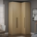 Ver imagem 4 de Guarda Roupa Modulado de Canto 3 Portas 3 Gavetas 100% MDF Infinity Savana Bege