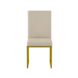 Kit 6 Cadeiras de Jantar com Base Ferro Dourado Luxo Balaqui Cor:bege - 5
